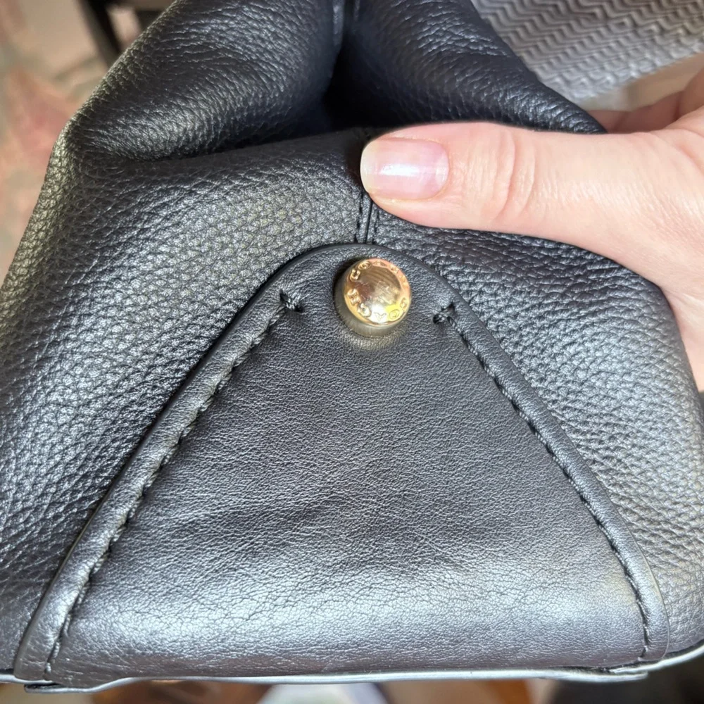 Black Coach Grace satchel with gold dowel accents - wear or repair style B1957 - Picture 12 of 12